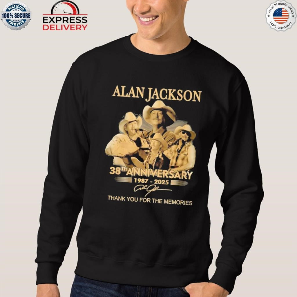Alan Jackson 38th Anniversary 1987-2025 Thank You For The Memories Shirt