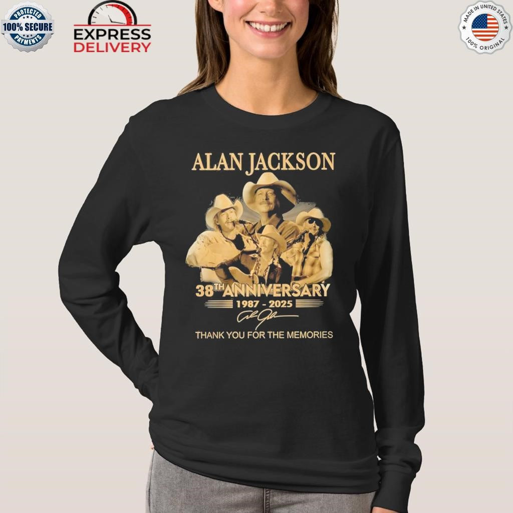 Alan Jackson 38th Anniversary 1987-2025 Thank You For The Memories Shirt