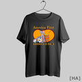 Official America First America Is Back Skeleton Patriot Sitting T-Shirts, Hoodie, Sweatshirt | InkRitualCo.com