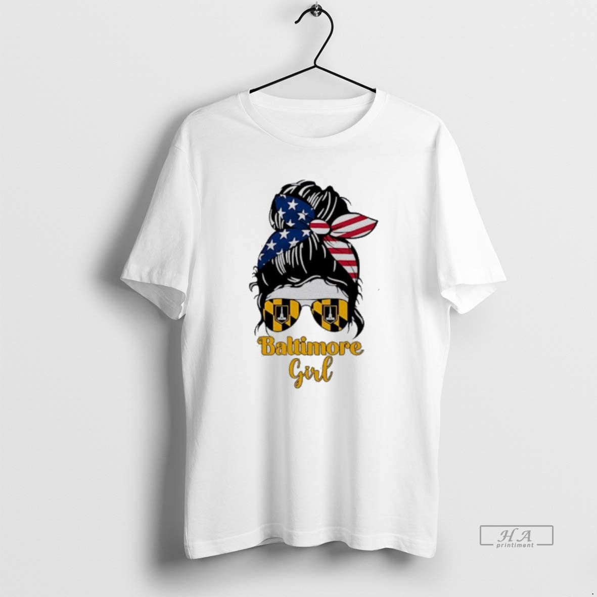 Official Baltimore Girl Messy Bun America T-Shirts, Hoodie, Sweatshirt | InkRitualCo.com