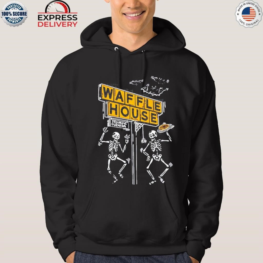 Bats, Bones and Waffles House Halloween Skeleton Shirt