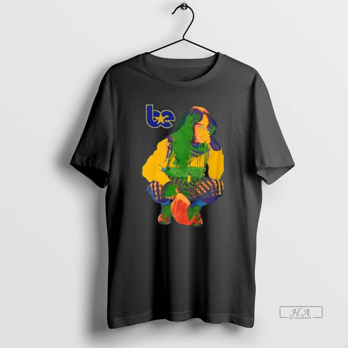 Official Billie Eilish Color Pop Crouching Portrait Art T-Shirts, Hoodie, Sweatshirt | InkRitualCo.com