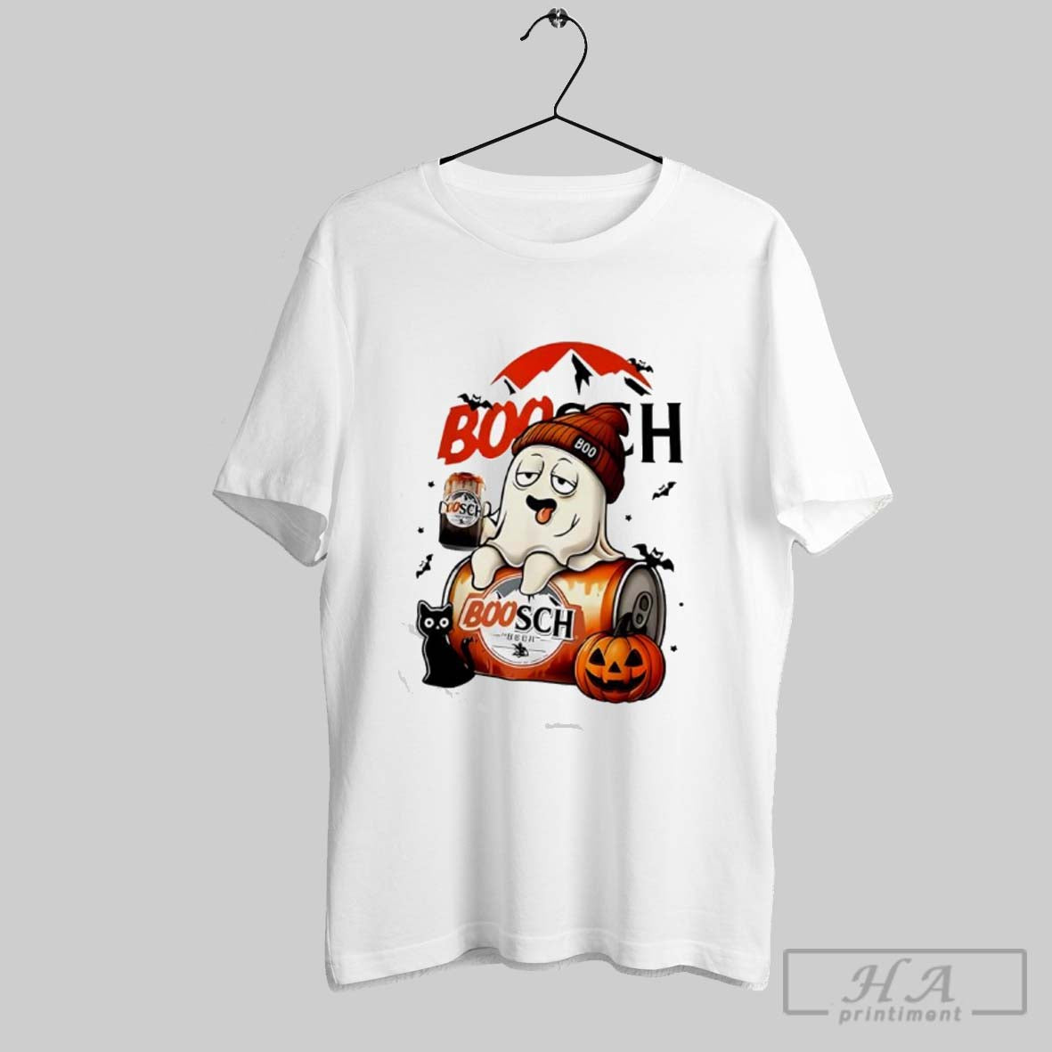 Official Boosch Light Halloween Cute Cat Ghost Pumpkin Drinking Beer T-Shirts, Hoodie, Sweatshirt | InkRitualCo.com