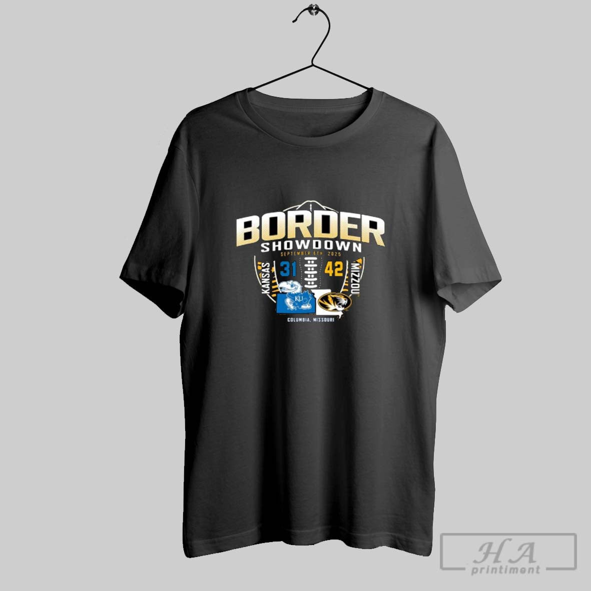 Official Border Showdown 2025 Mizzou 42 31 Kansas Score T-Shirts, Hoodie, Sweatshirt | InkRitualCo.com