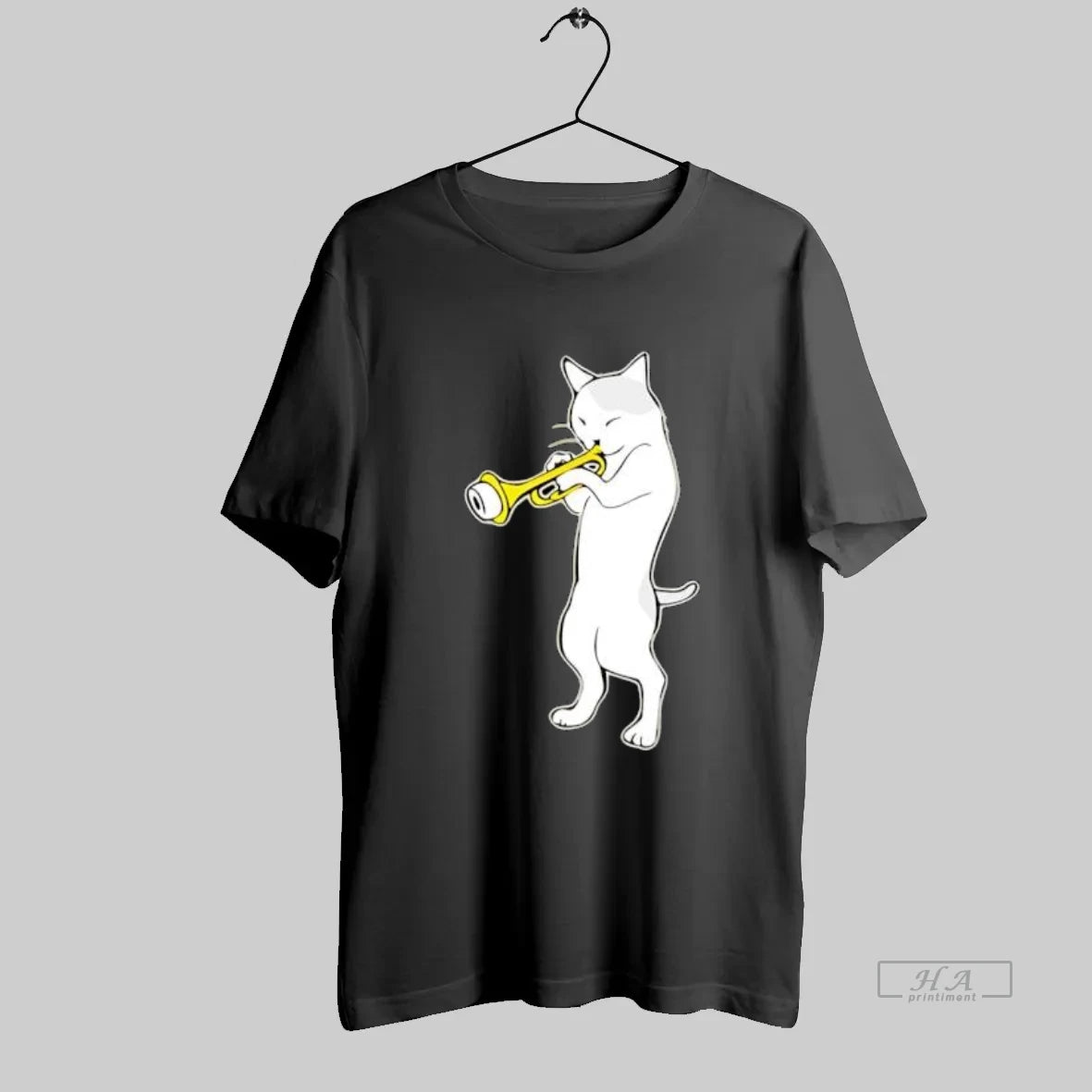 Official Cat Standing Playing A Golden Trumpet T-Shirts, Hoodie, Sweatshirt | InkRitualCo.com