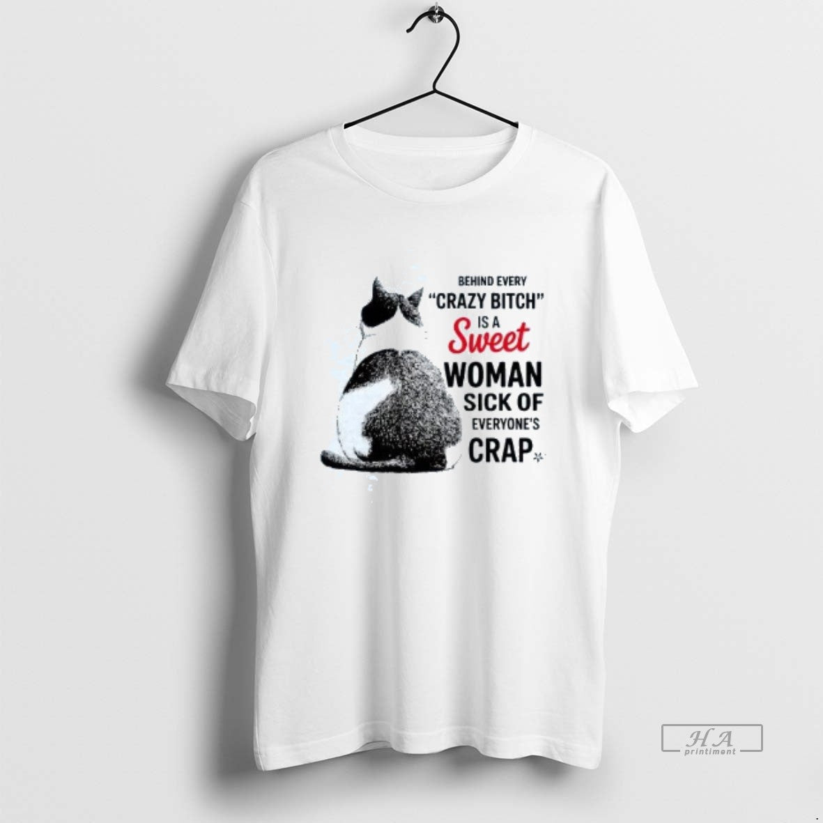 Official Cat Behind Every Crazy Bitch Is A Sweet Woman T-Shirts, Hoodie, Sweatshirt | InkRitualCo.com
