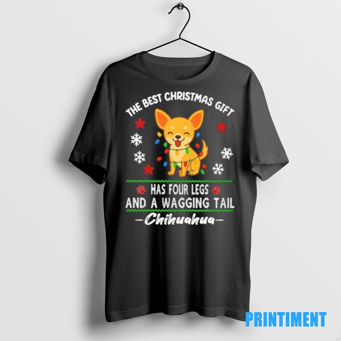 Official Chihuahua The Best Christmas Gift Has Four Legs And A Wagging Tail Xmas Lights T-Shirts, Hoodie, Sweatshirt