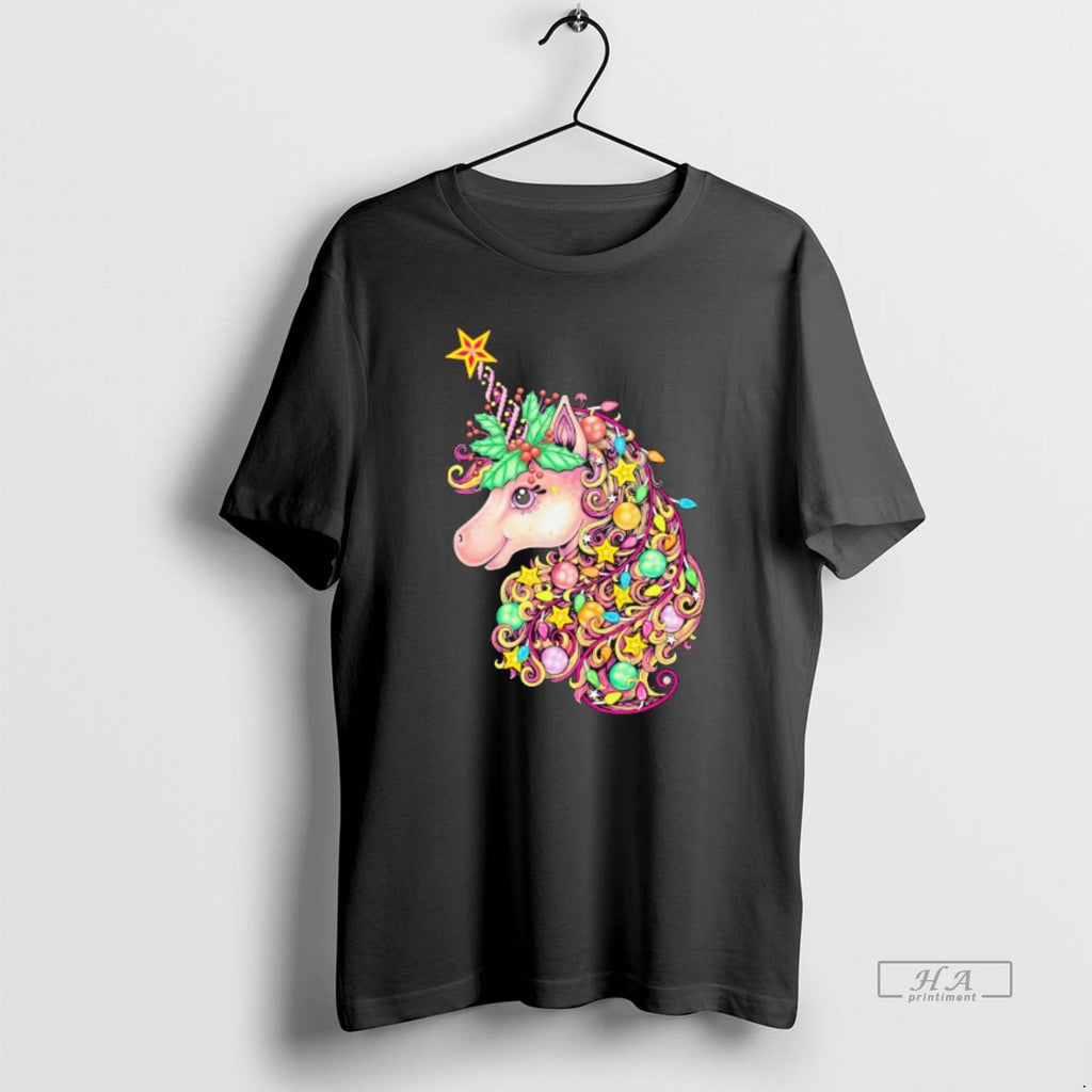 Official Colorful Lights Unicorn Christmas Magic Hair T-Shirts, Hoodie, Sweatshirt | InkRitualCo.com
