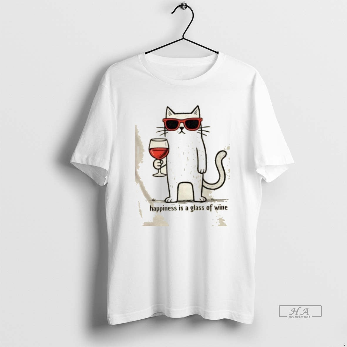 Official Cool Cat Happiness Is A Glass Of Wine T-Shirts, Hoodie, Sweatshirt | InkRitualCo.com