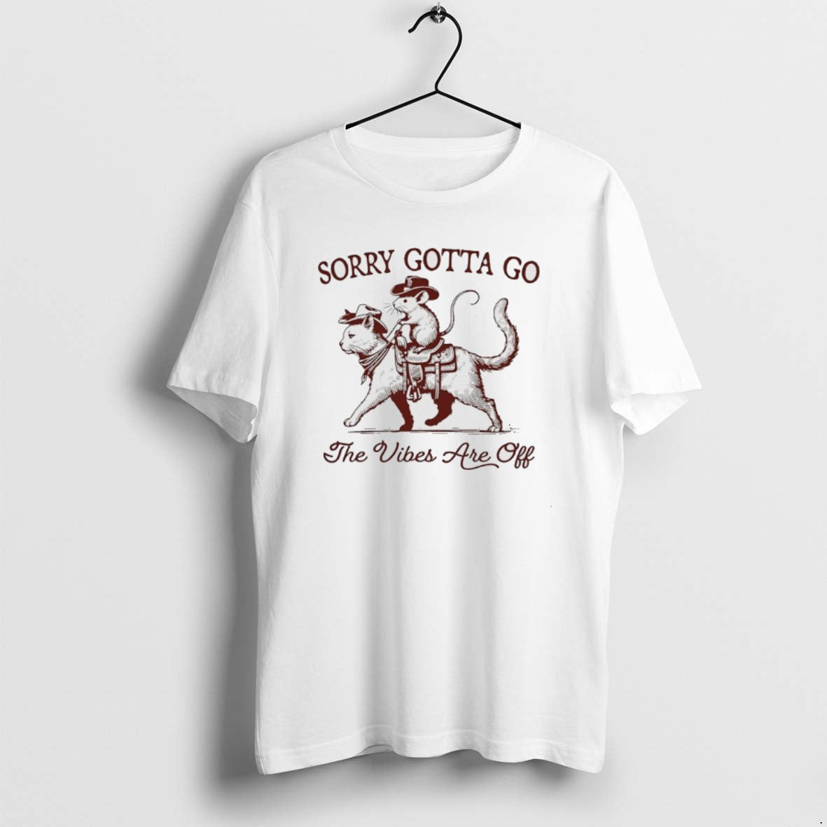 Official Cowboy Possum Riding Cat Sorry Gotta Go The Vibes Are Off T-Shirts, Hoodie, Sweatshirt | InkRitualCo.com