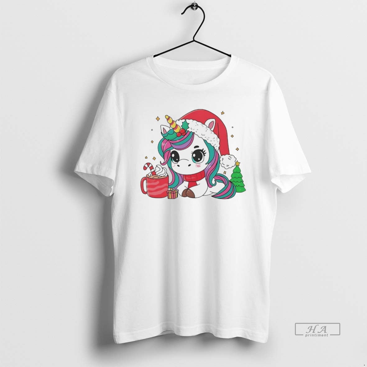 Official Cute Santa Unicorn Cocoa Christmas White T-Shirts, Hoodie, Sweatshirt | InkRitualCo.com