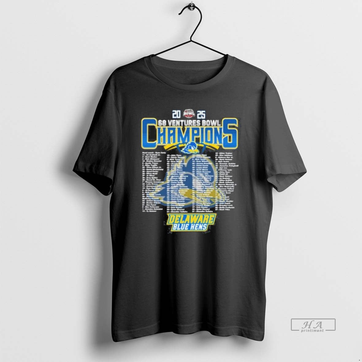 Official Delaware Blue Hens 2025 68 Ventures Bowl Champions Roster T-Shirts, Hoodie, Sweatshirt | InkRitualCo.com