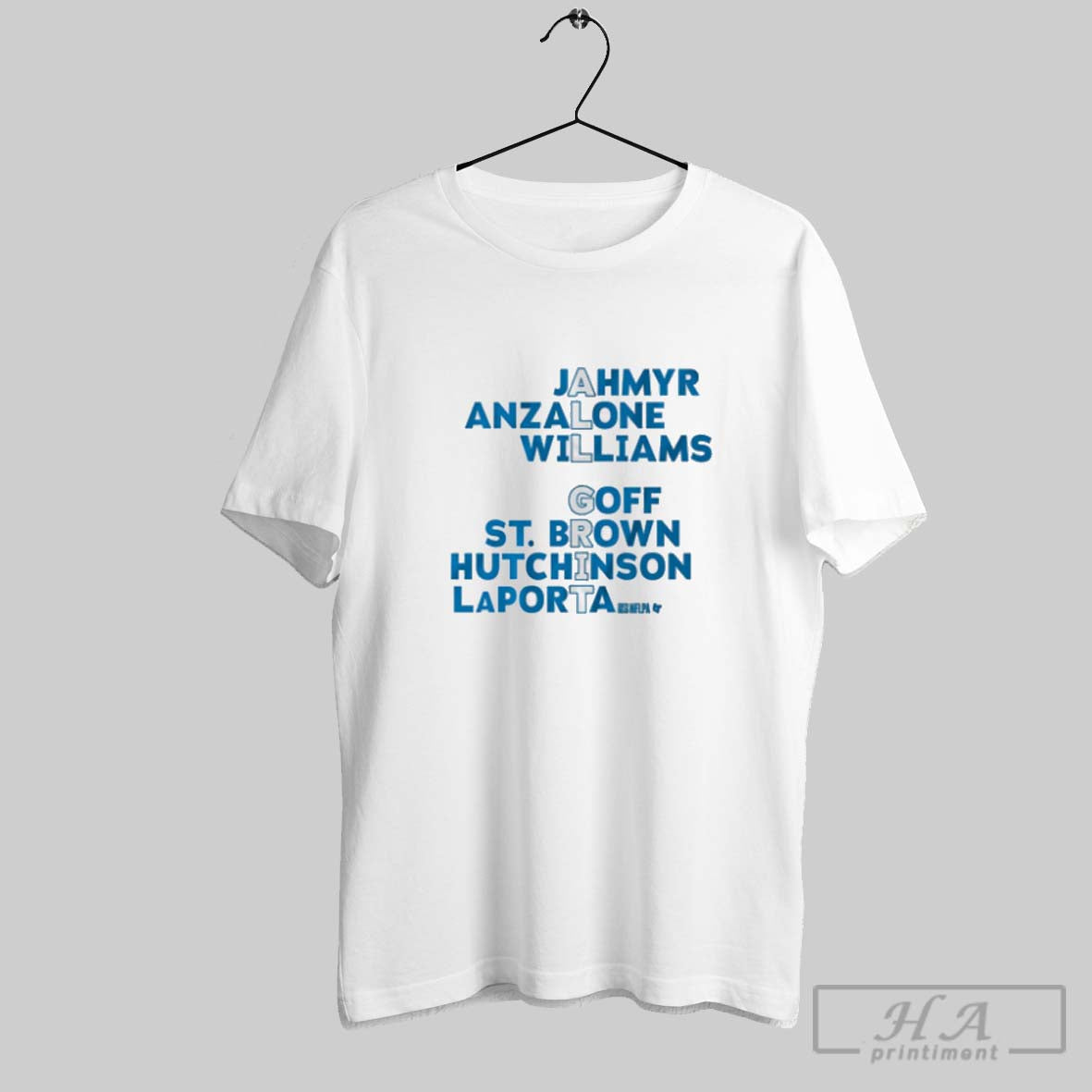 Official Detroit All Grit Names Jahmyr Anzalone Williams Goff St Brown Hutchinson Laporta T-Shirts, Hoodie, Sweatshirt