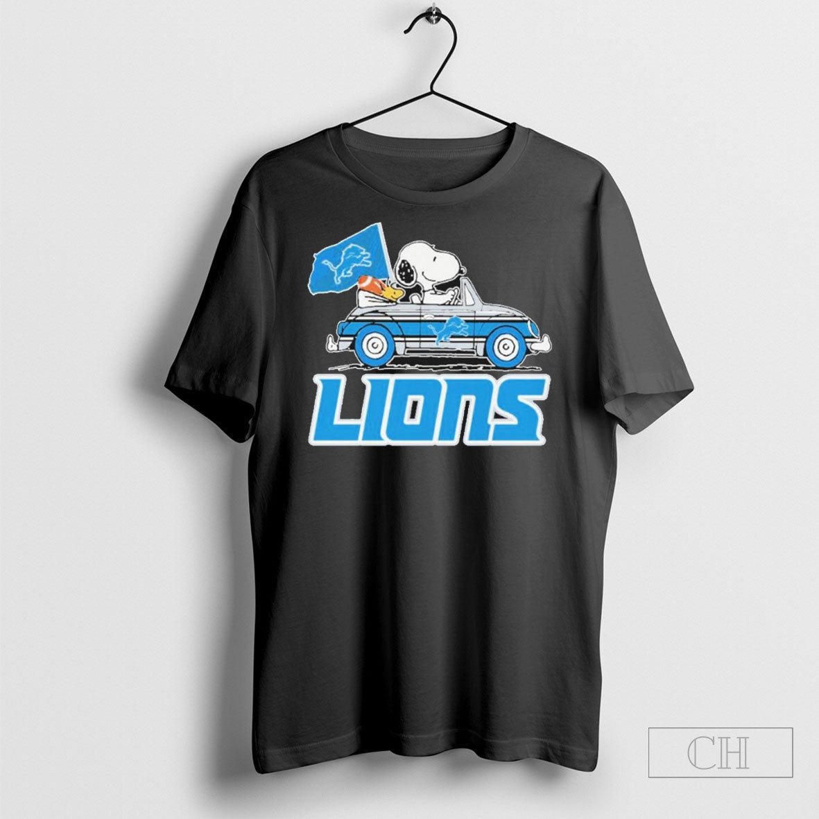 Official Detroit Lions X The Peanuts Driving Car T-Shirts, Hoodie, Sweatshirt | InkRitualCo.com