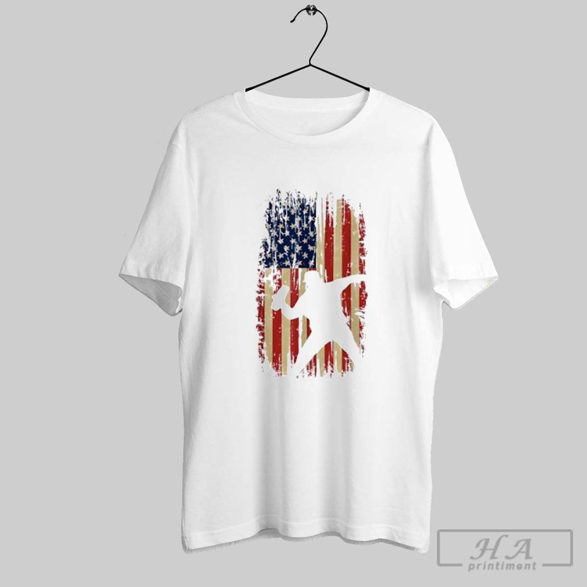Official Distressed American Flag Baseball Pitcher Silhouette T-Shirts, Hoodie, Sweatshirt | InkRitualCo.com