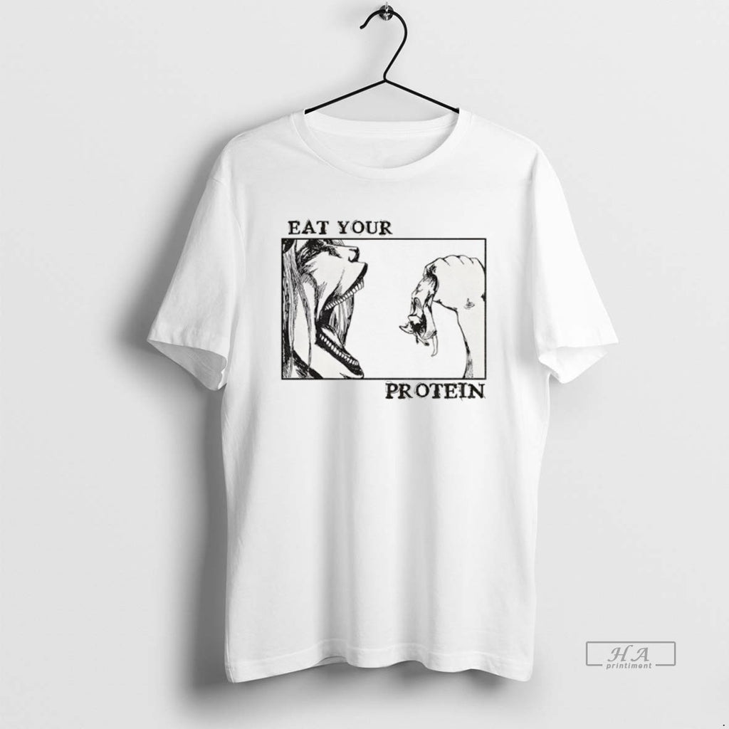 Official Eat Your Protein Anime Attack On Titan Anime Gym T-Shirts, Hoodie, Sweatshirt | InkRitualCo.com