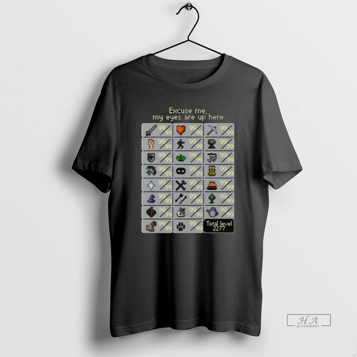 Official Excuse Me My Eyes Are Up Here Runescape Skill Long Sleve T-Shirts, Hoodie, Sweatshirt | InkRitualCo.com