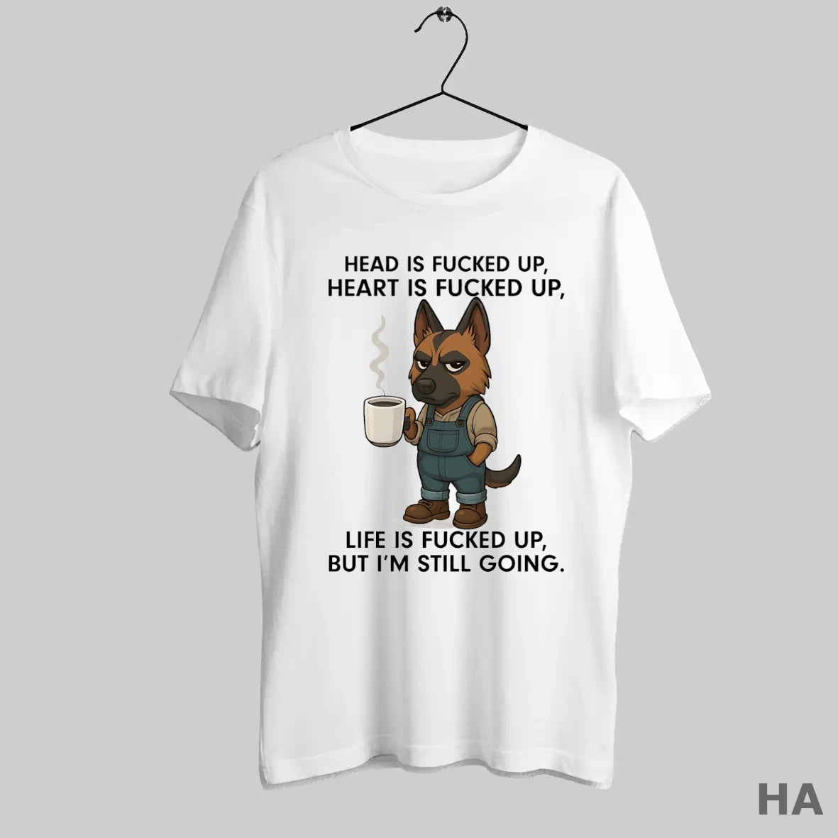 Official German Shepherd Head Is Fucked Up Heart Is Fucked Up T-Shirts, Hoodie, Sweatshirt | InkRitualCo.com