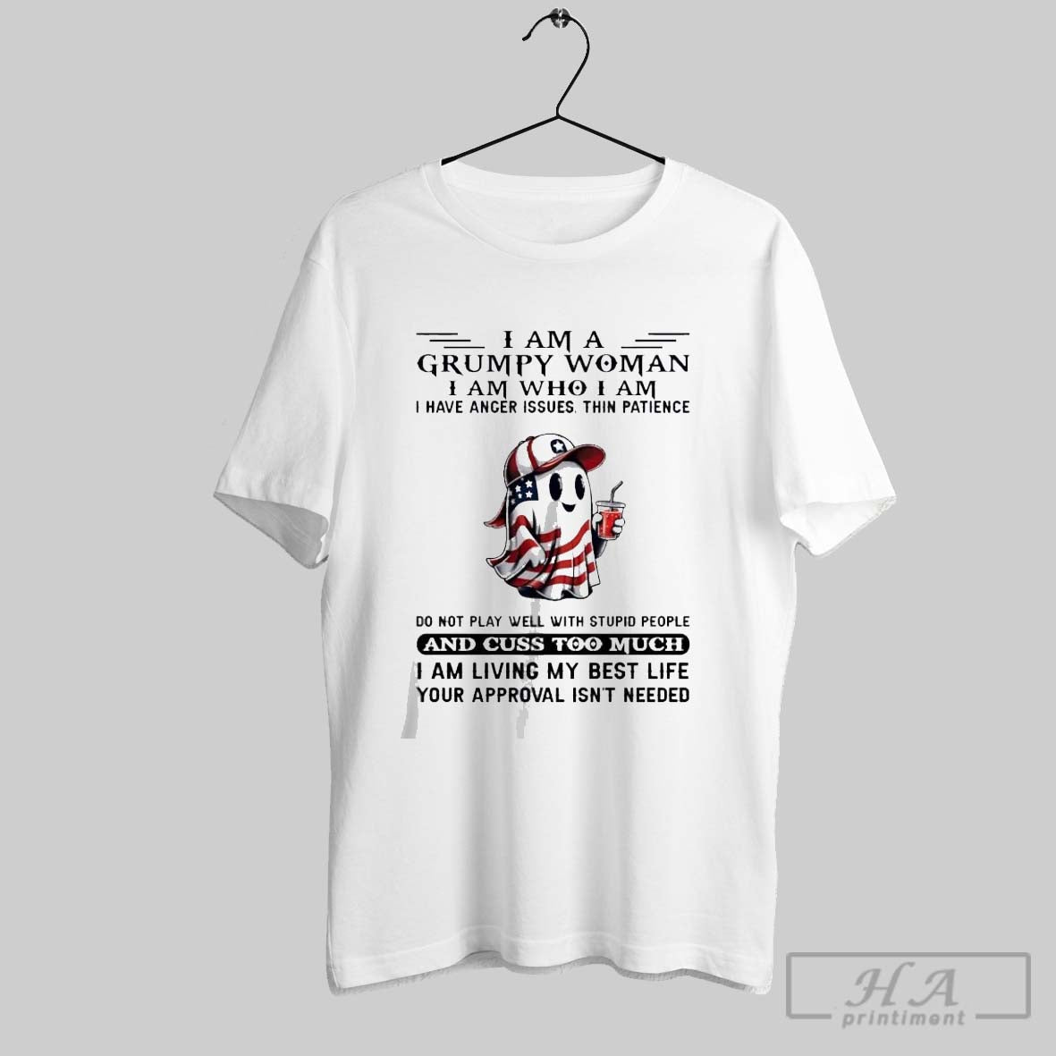 Official Ghost I Am A Grumpy Woman I Am Who I Am T-Shirts, Hoodie, Sweatshirt | InkRitualCo.com