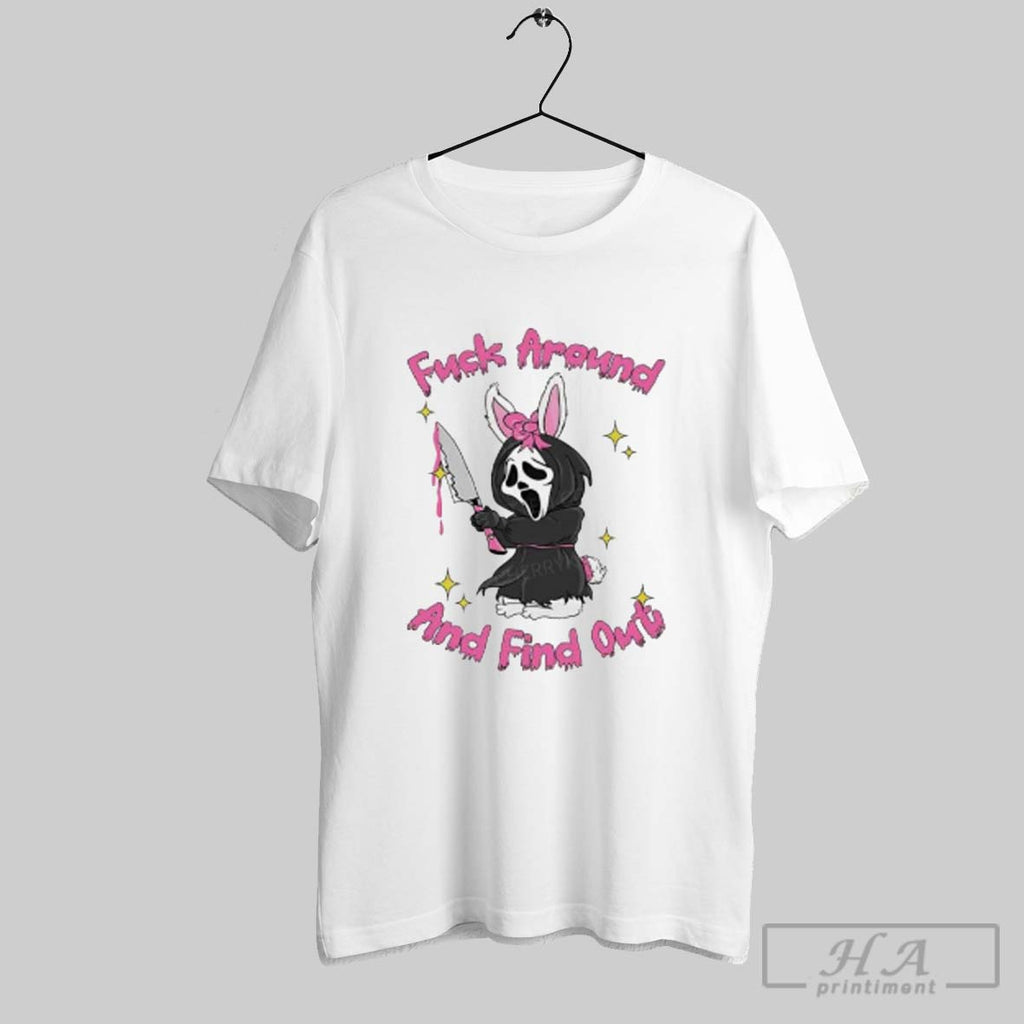 Official Ghostface Rabbit Scream Halloween Fxxk Around Find Out Horror T-Shirts, Hoodie, Sweatshirt | InkRitualCo.com