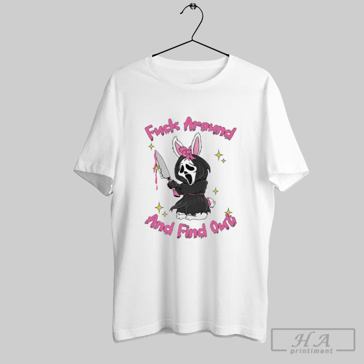 Official Ghostface Rabbit Scream Halloween Fxxk Around Find Out Horror T-Shirts, Hoodie, Sweatshirt | InkRitualCo.com