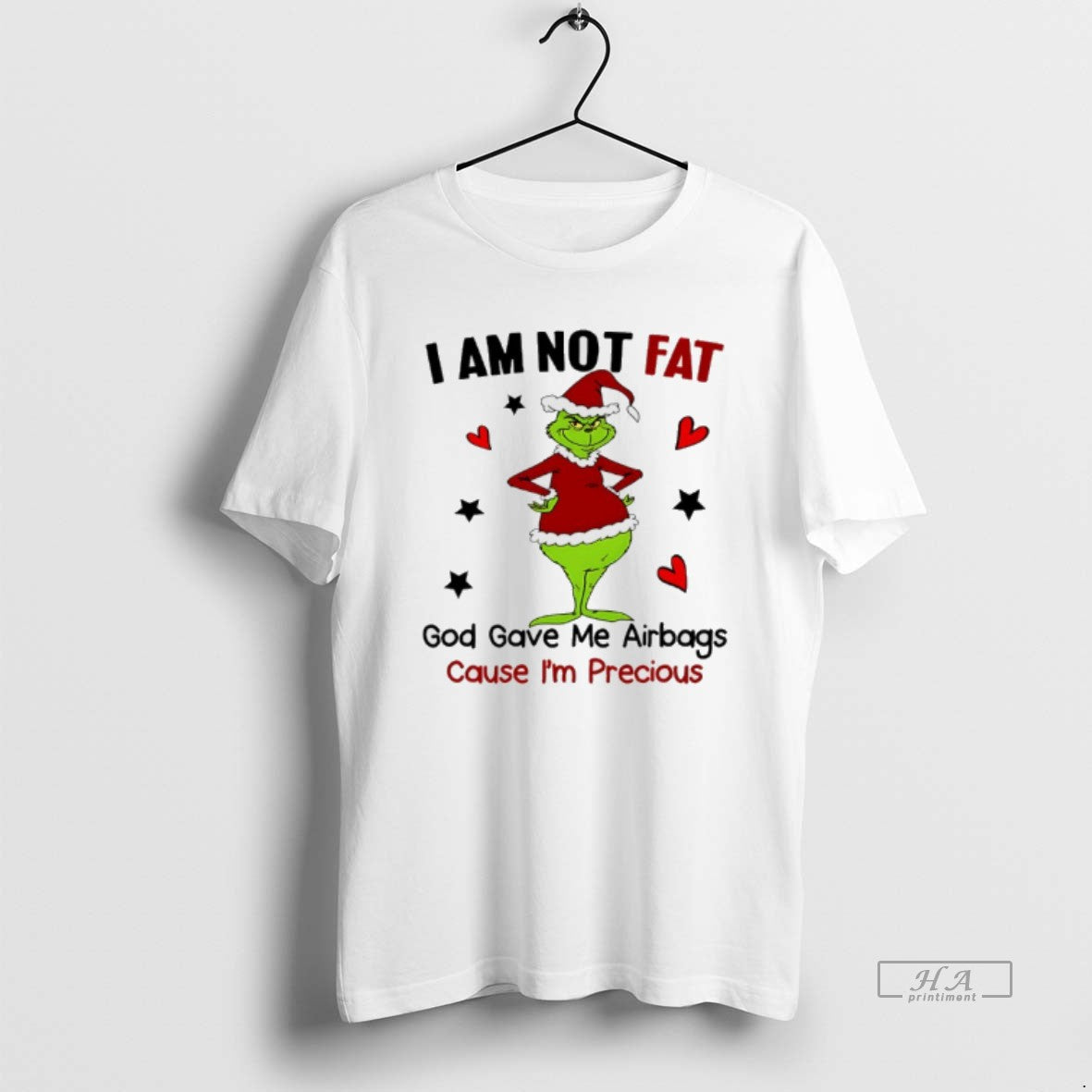 Official Grinch Christmas Im Not Fat God Gave Me Airbags Cause Im Precious T-Shirts, Hoodie, Sweatshirt | InkRitualCo.com