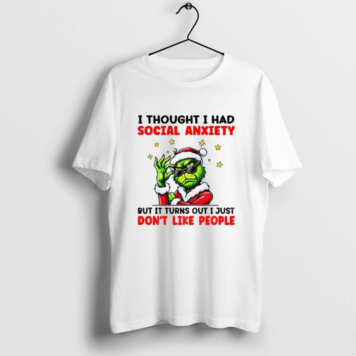 Official Grinch Santa I Thought I Had Social Anxiety But It Turns Out I Just T-Shirts, Hoodie, Sweatshirt | InkRitualCo.com