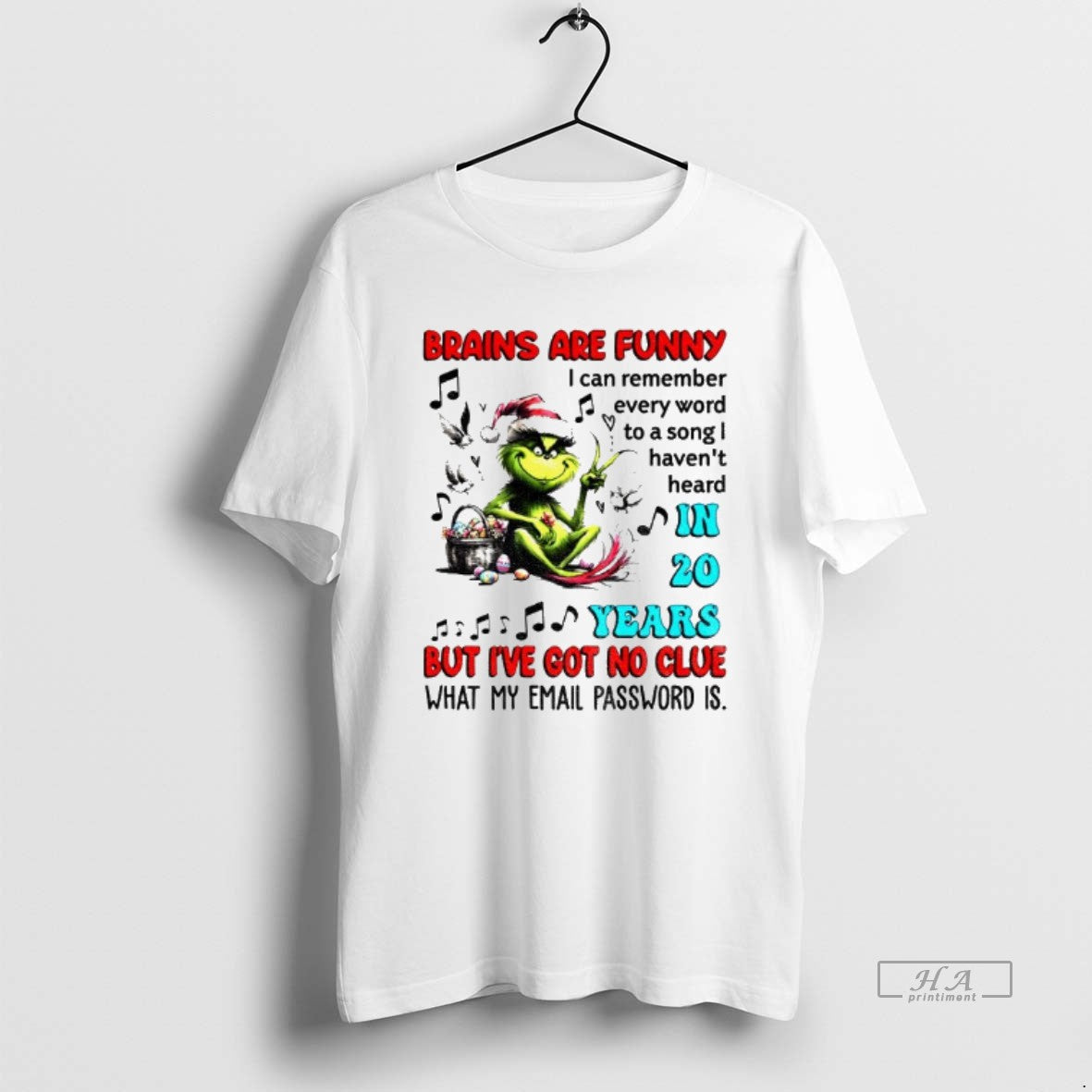 Official Grinch Brains Are Funny I Can Remember Every Word To A Song Havent Heard T-Shirts, Hoodie, Sweatshirt