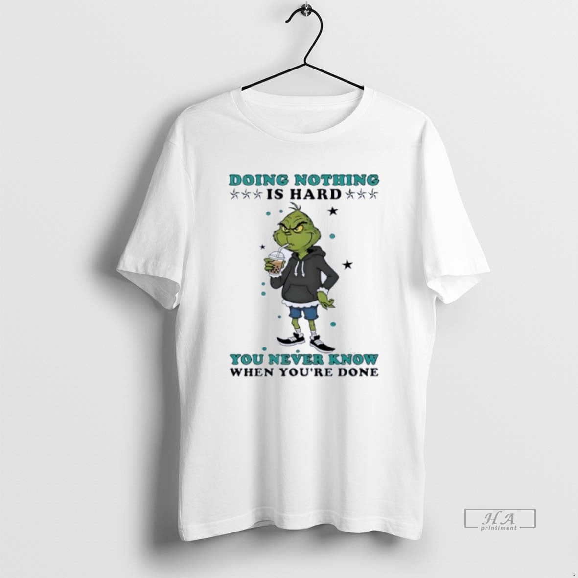 Official Grinch Drinking Milk Tea Doing Nothing Is Hard You Never Know T-Shirts, Hoodie, Sweatshirt | InkRitualCo.com