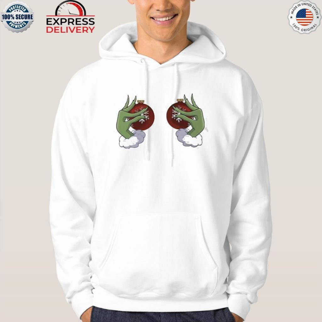 Grinch hand ornament boob Christmas shirt