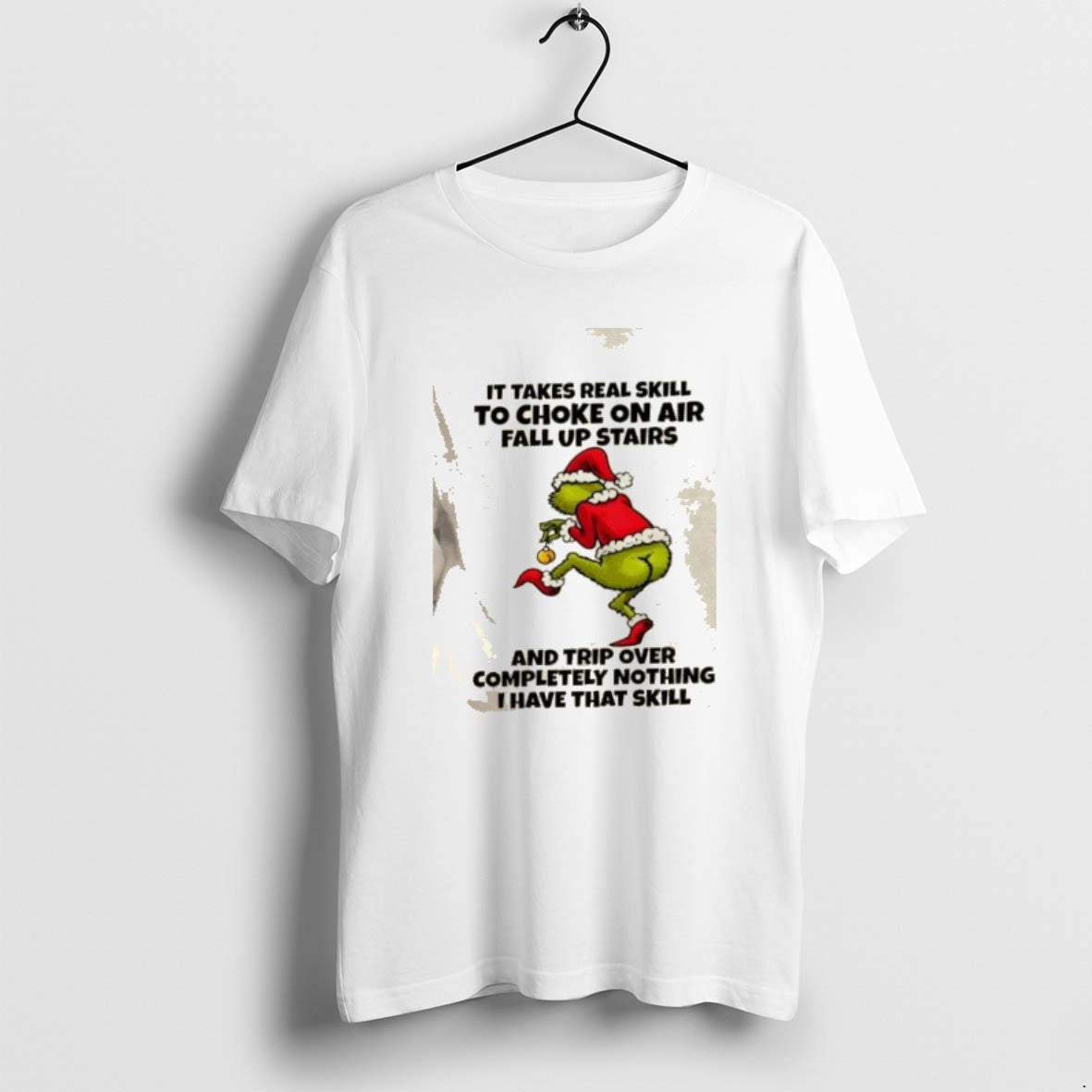 Official Grinch It Takes Real Skill To Choke On Air Fall Up Stairs And Trip T-Shirts, Hoodie, Sweatshirt | InkRitualCo.com