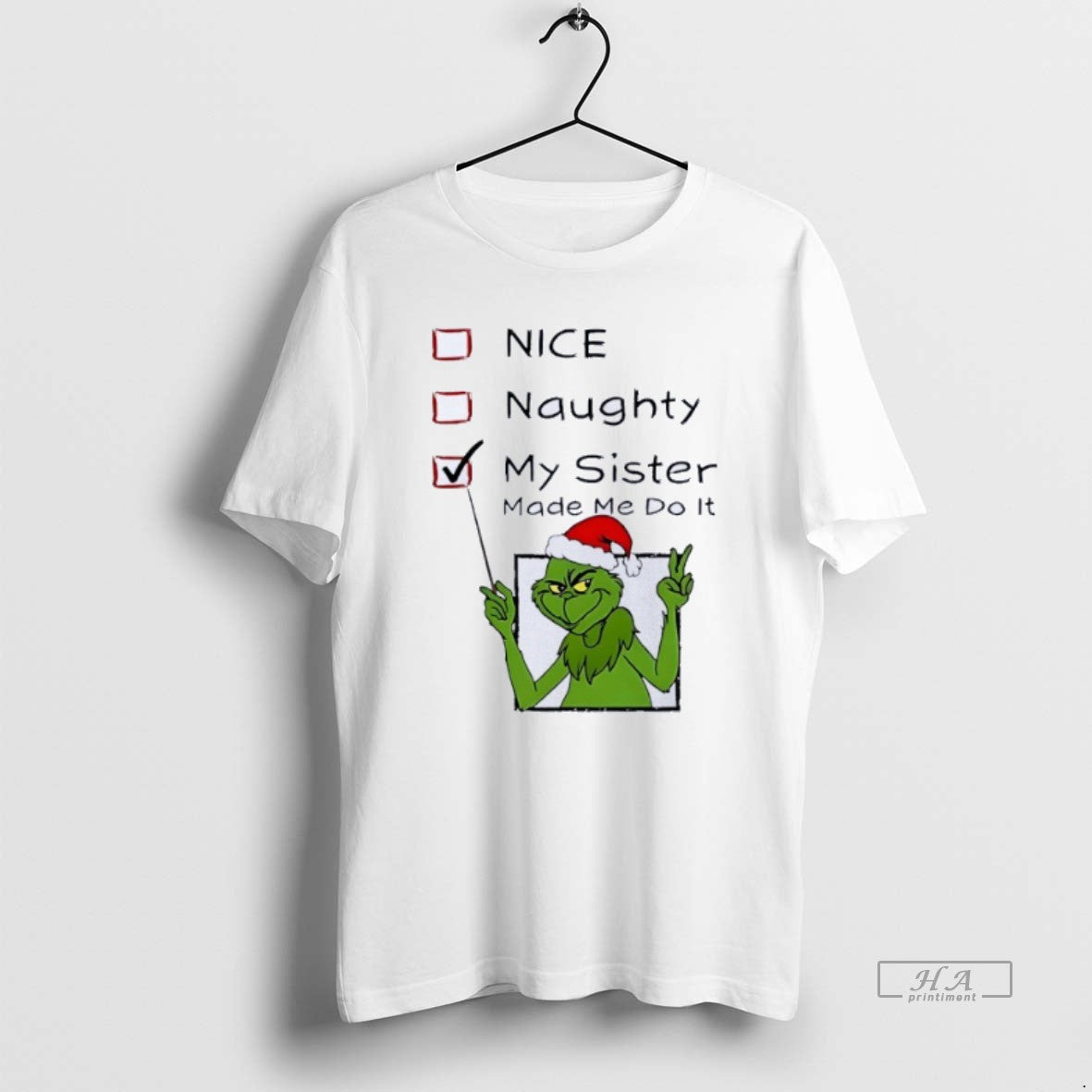 Official Grinch Nice Naughty My Sister Made Me Do It Christmas T-Shirts, Hoodie, Sweatshirt | InkRitualCo.com