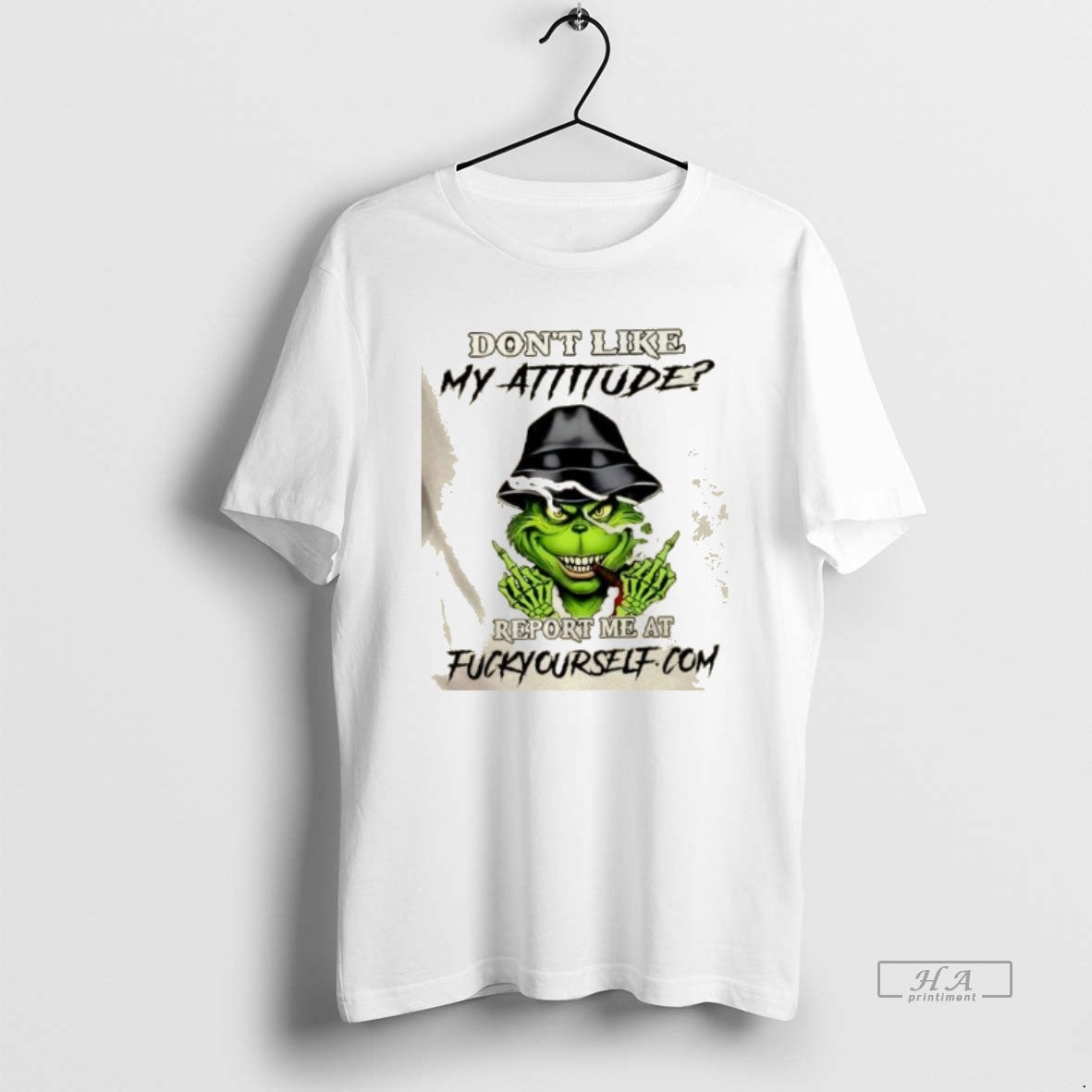 Official Grinch Smoking Dont Like My Attitude Reportme At Fuckyourself T-Shirts, Hoodie, Sweatshirt | InkRitualCo.com