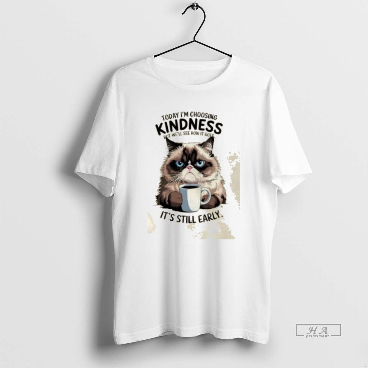 Official Grumpy Cat With Coffee Today Im Choosing Kindness But Well See Show It Goes T-Shirts, Hoodie, Sweatshirt