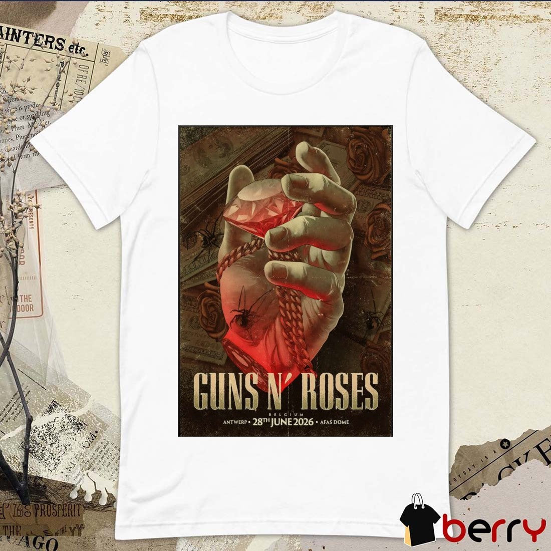 Guns N’ Roses June 28 2026 AFAS Dome Antwerp BE Poster t-shirt