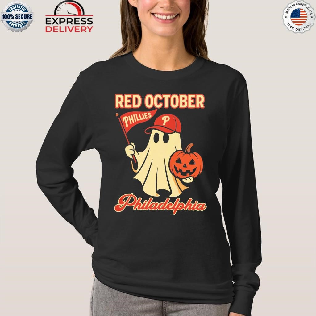 Halloween Ghost Phillies Red October Shirt