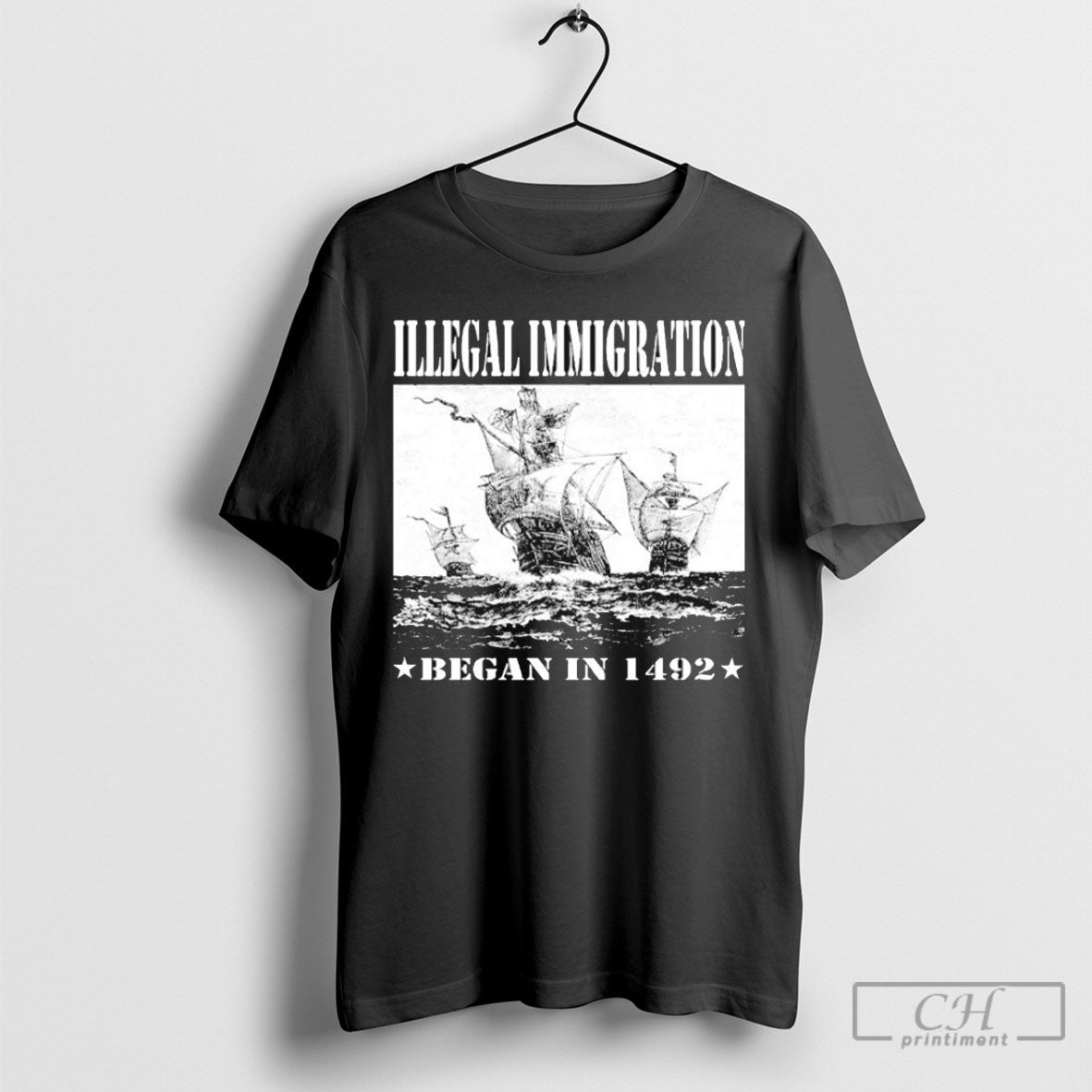 Official Illegal Immigration Began In 1492 Anti Fascist T Shirts Hoodie, Sweatshirt | InkRitualCo.com