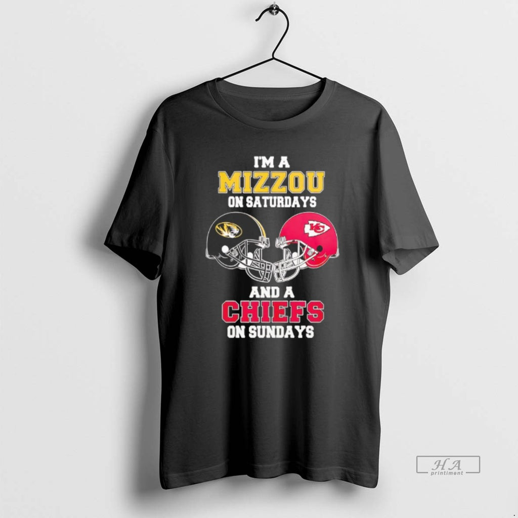 Official Im A Mizzou Tigers On Saturdays And A Kansas City Chiefs On Sunday Helmet T-Shirts, Hoodie, Sweatshirt