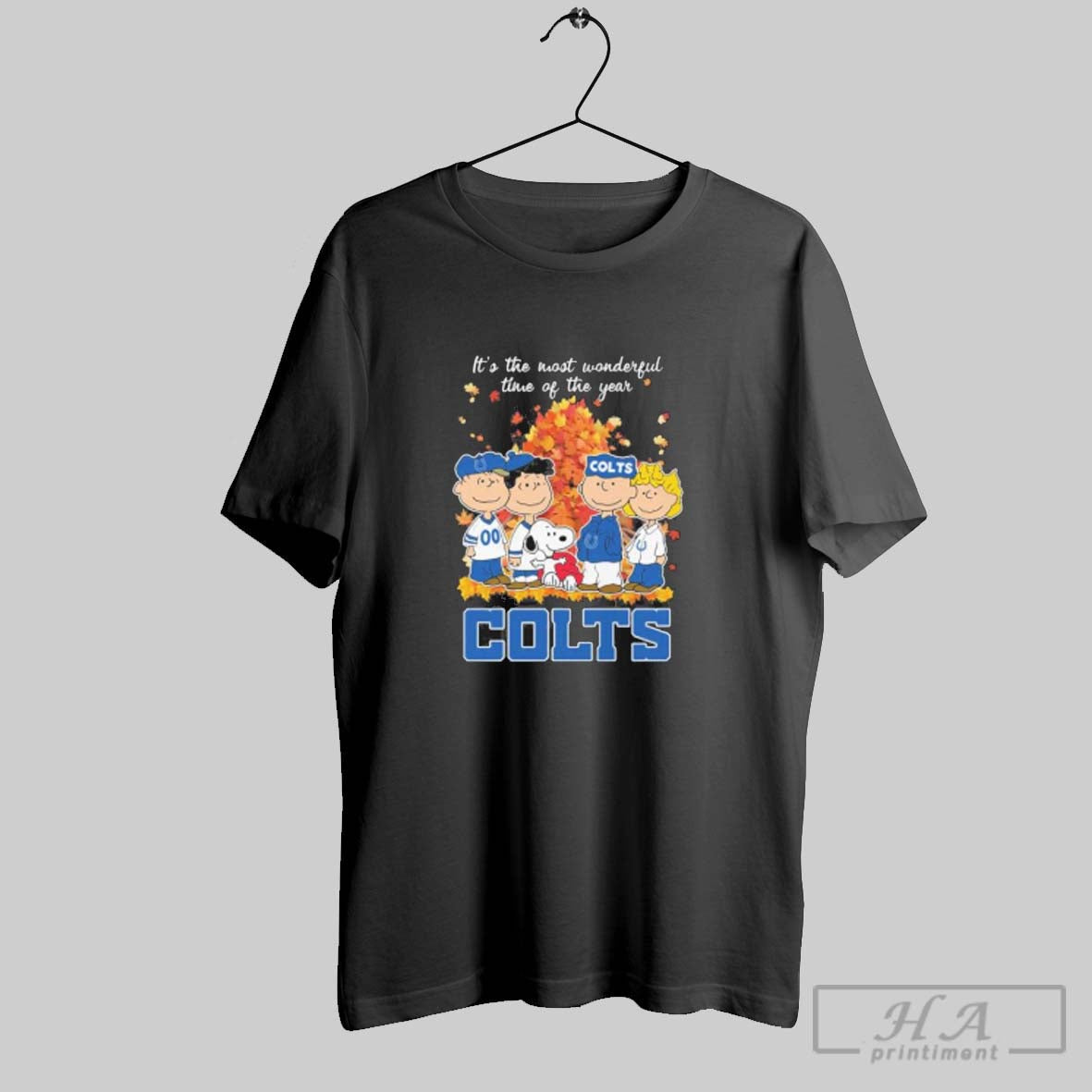 Official Indianapolis Colts And Peanuts Character Its The Most Wonderful Time Of The Year T-Shirts, Hoodie, Sweatshirt