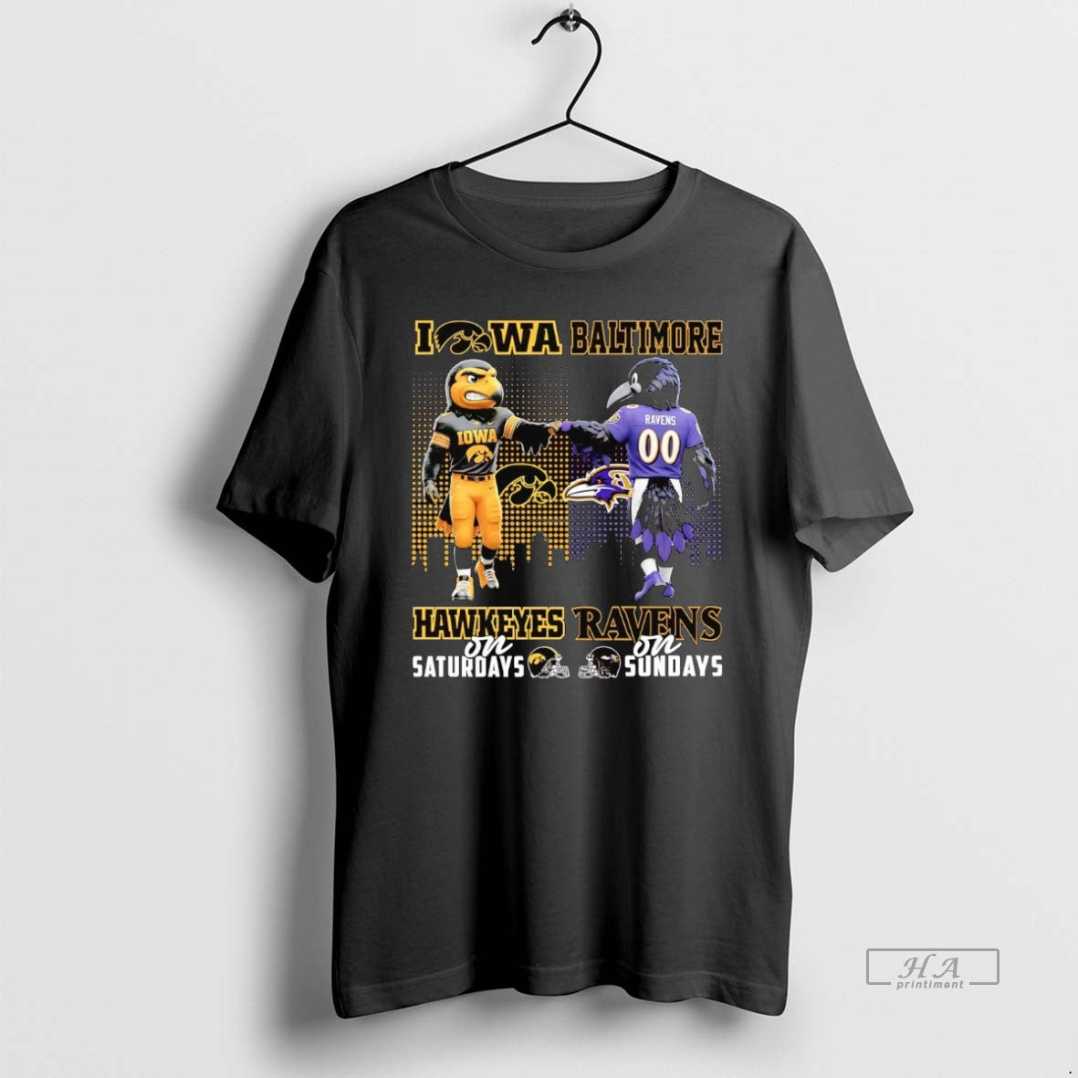 Official Iowa Hawkeyes On Saturdays Baltimore Ravens On Sundays Mascot T-Shirts, Hoodie, Sweatshirt | InkRitualCo.com
