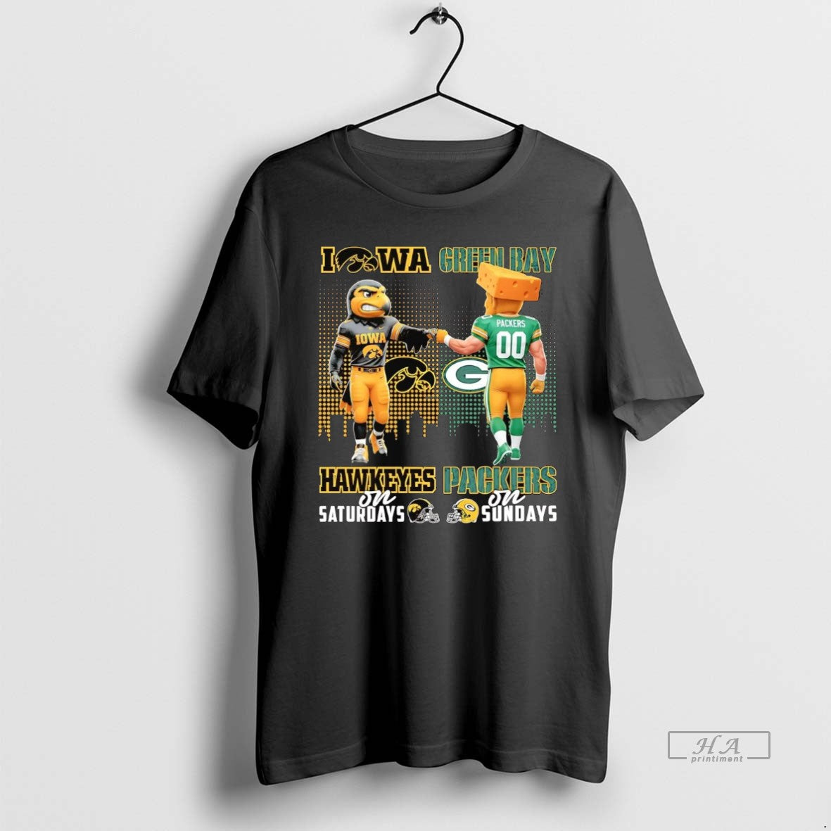 Official Iowa Hawkeyes On Saturdays Green Bay Packers On Sundays Mascot T-Shirts, Hoodie, Sweatshirt | InkRitualCo.com