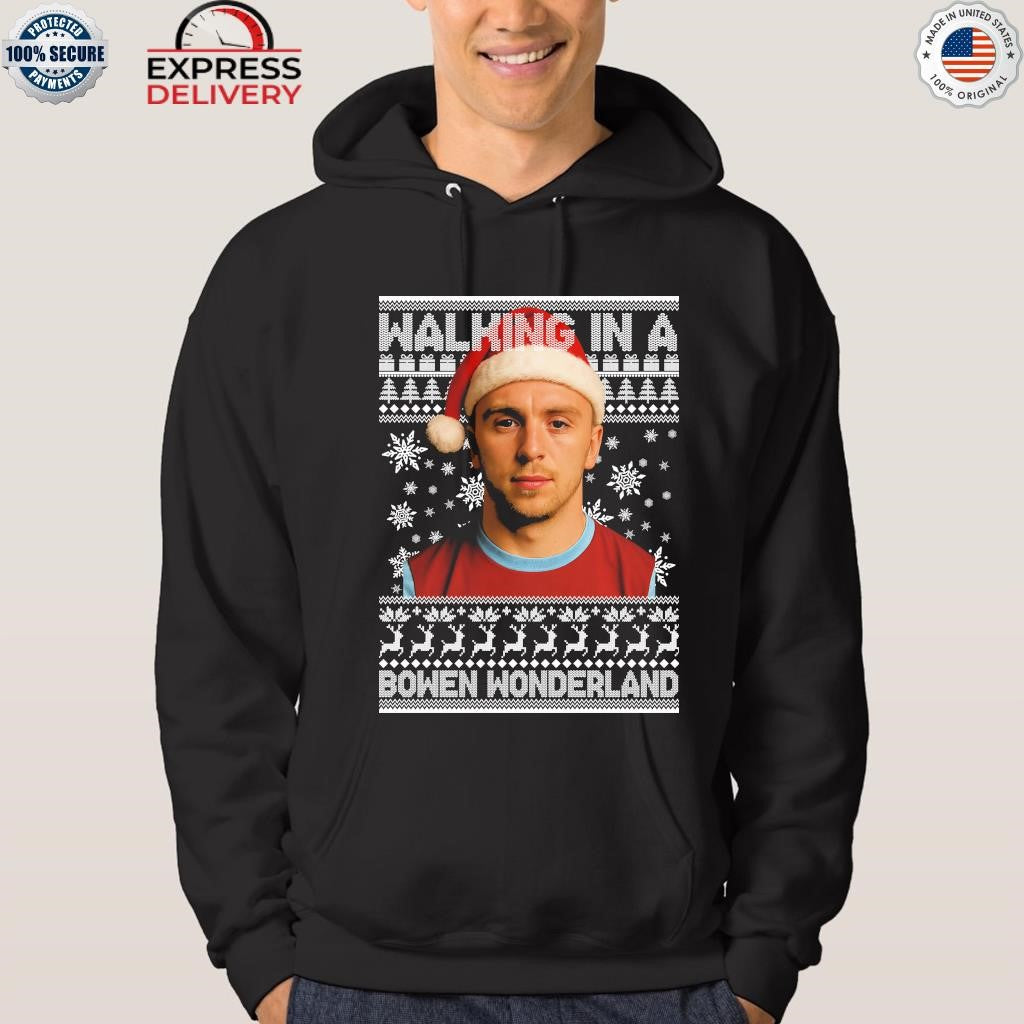 Jared Bowen walking in a Bowen Wonderland Christmas Shirt