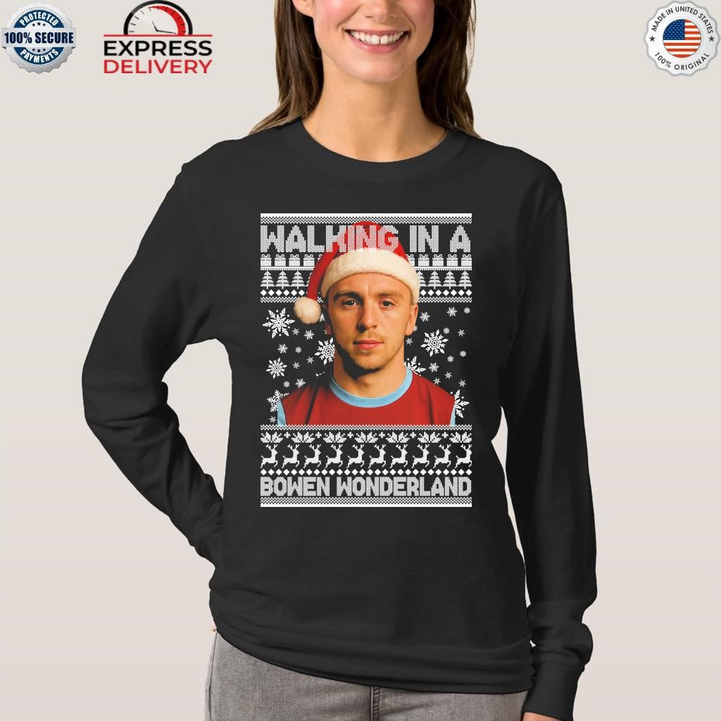 Jared Bowen walking in a Bowen Wonderland Christmas Shirt