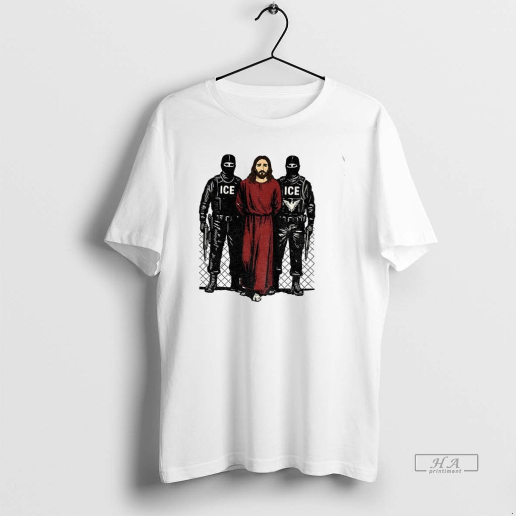 Official Jesus Arrested By Ice Anti Ice Political Christian Protest T-Shirts, Hoodie, Sweatshirt | InkRitualCo.com