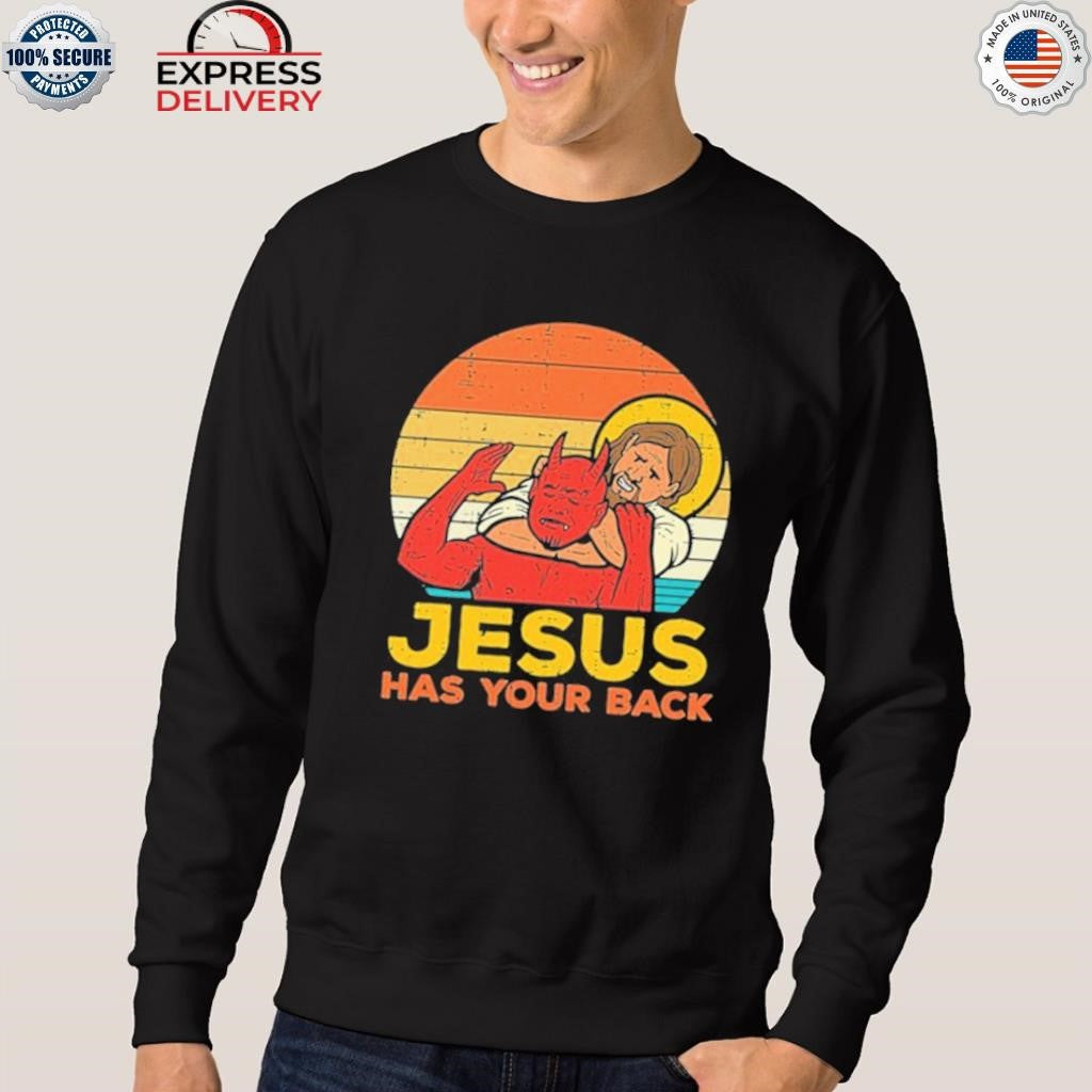 Jesus Has Your Back Jiu Jitsu Retro Christian Shirt