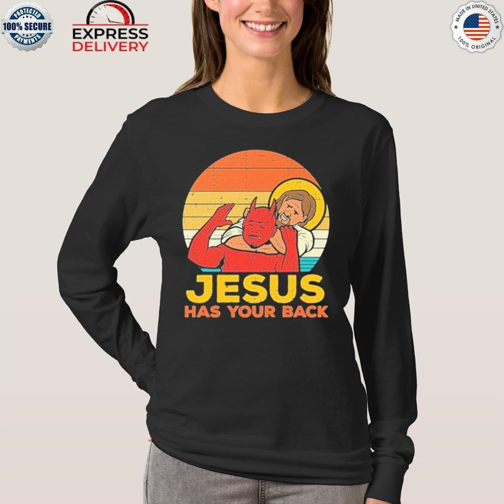 Jesus Has Your Back Jiu Jitsu Retro Christian Shirt