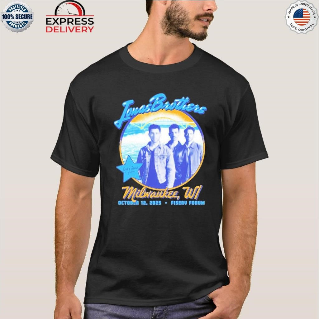 Jonas Brothers October 12, 2025 Fiserv Forum, Milwaukee Tour Shirt
