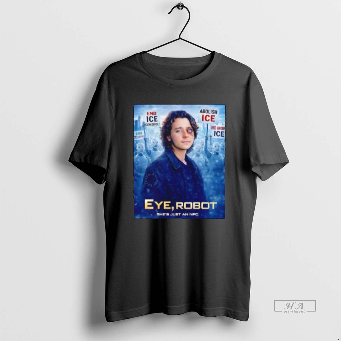 Official Kaden Rummler Eye Robot Shes Just An Npc End Ice Control T-Shirts, Hoodie, Sweatshirt | InkRitualCo.com