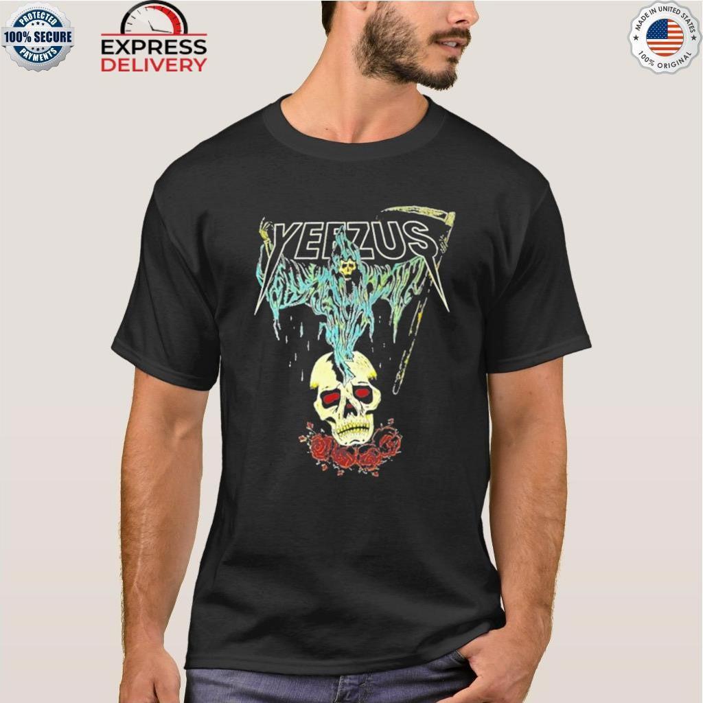 Kanye West Ye Yeezus Grim Reaper Skull And Roses Shirt