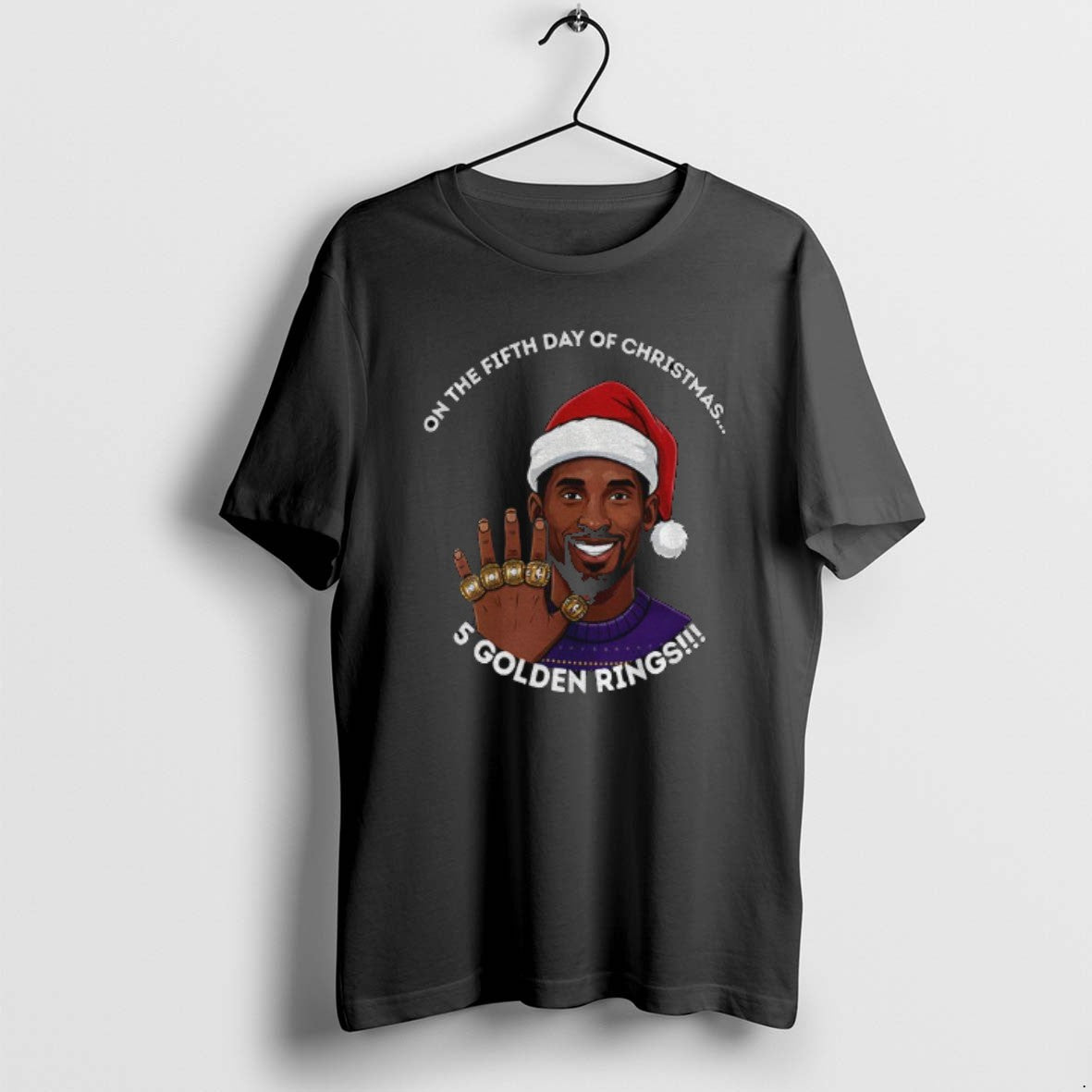 Official Kobe Bryant 5 Golden Rings On The Fifth Day Of Christmas T-Shirts, Hoodie, Sweatshirt | InkRitualCo.com